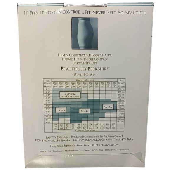 BERKSHIRE ☆ In Control Body Shaper Pantyhose 4814 ☆ Nude ☆ Q/Petite - Picture 2 of 2